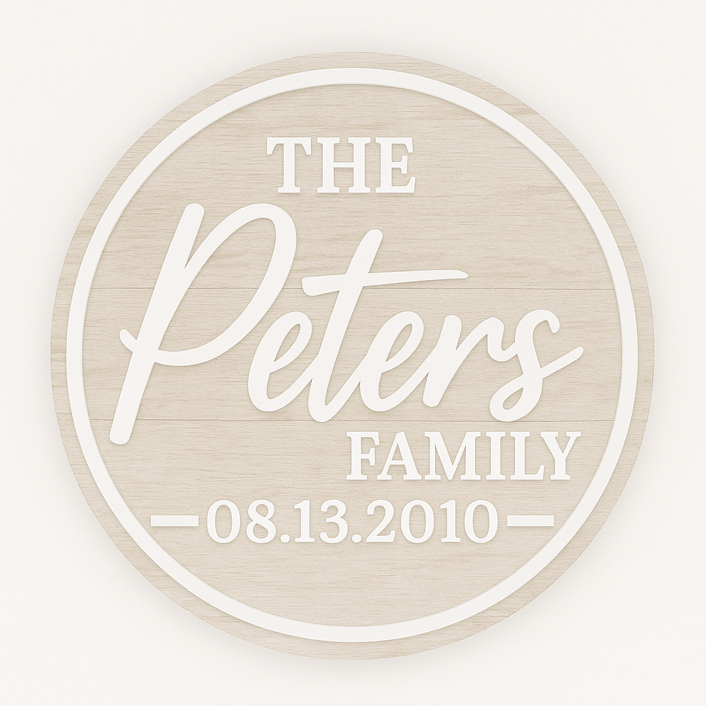 Personalized Family Name Wood Sign – Custom Round Last Name Sign with Established Date | Rustic Home Decor Gift