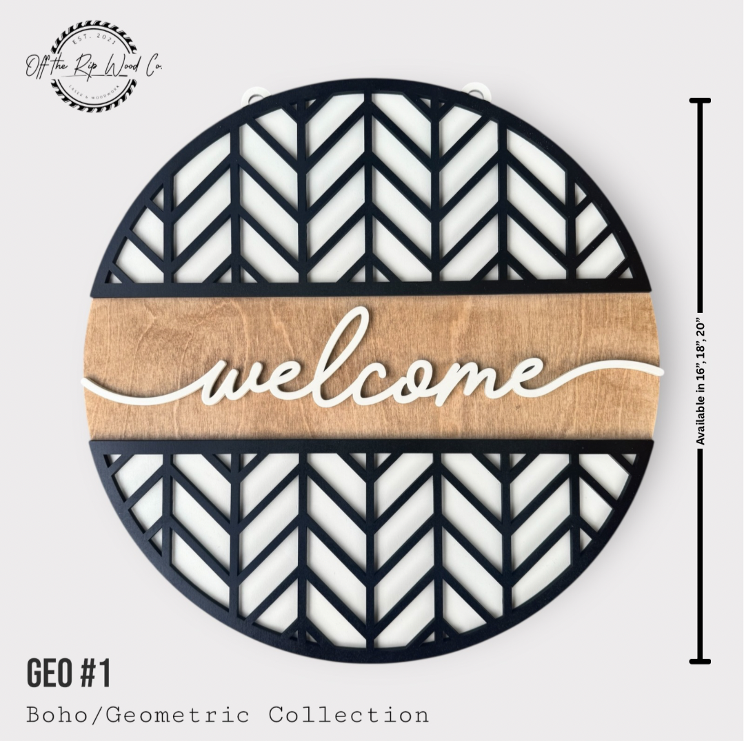 Geometric “Welcome” Sign
