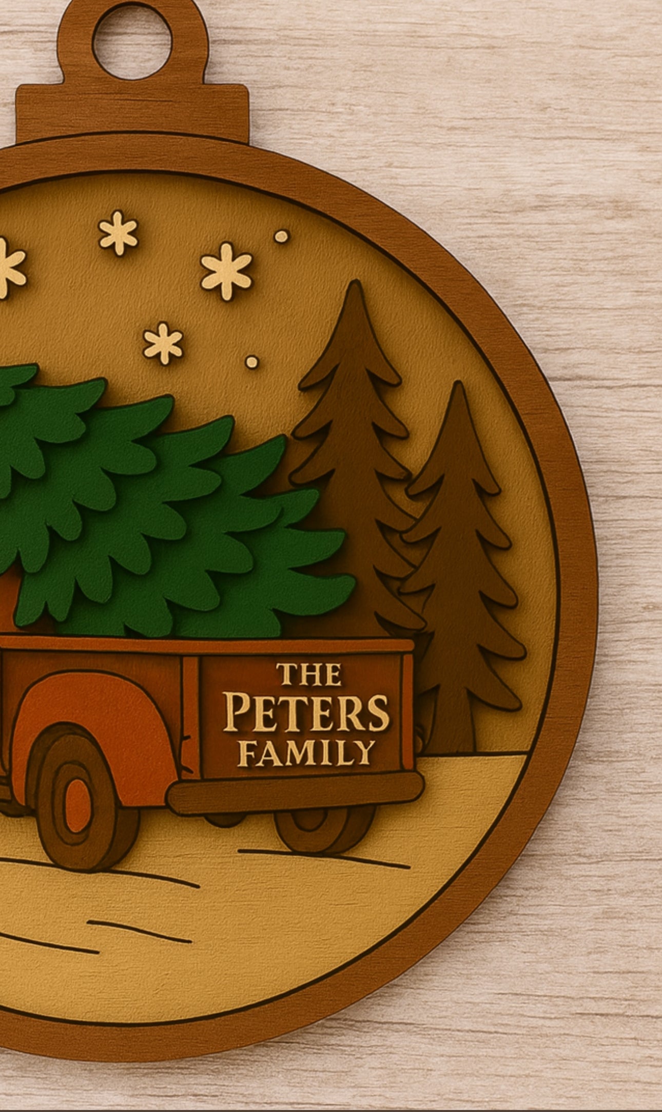 Rustic Christmas Truck Family Door Sign – Personalized Wooden Holiday Decor