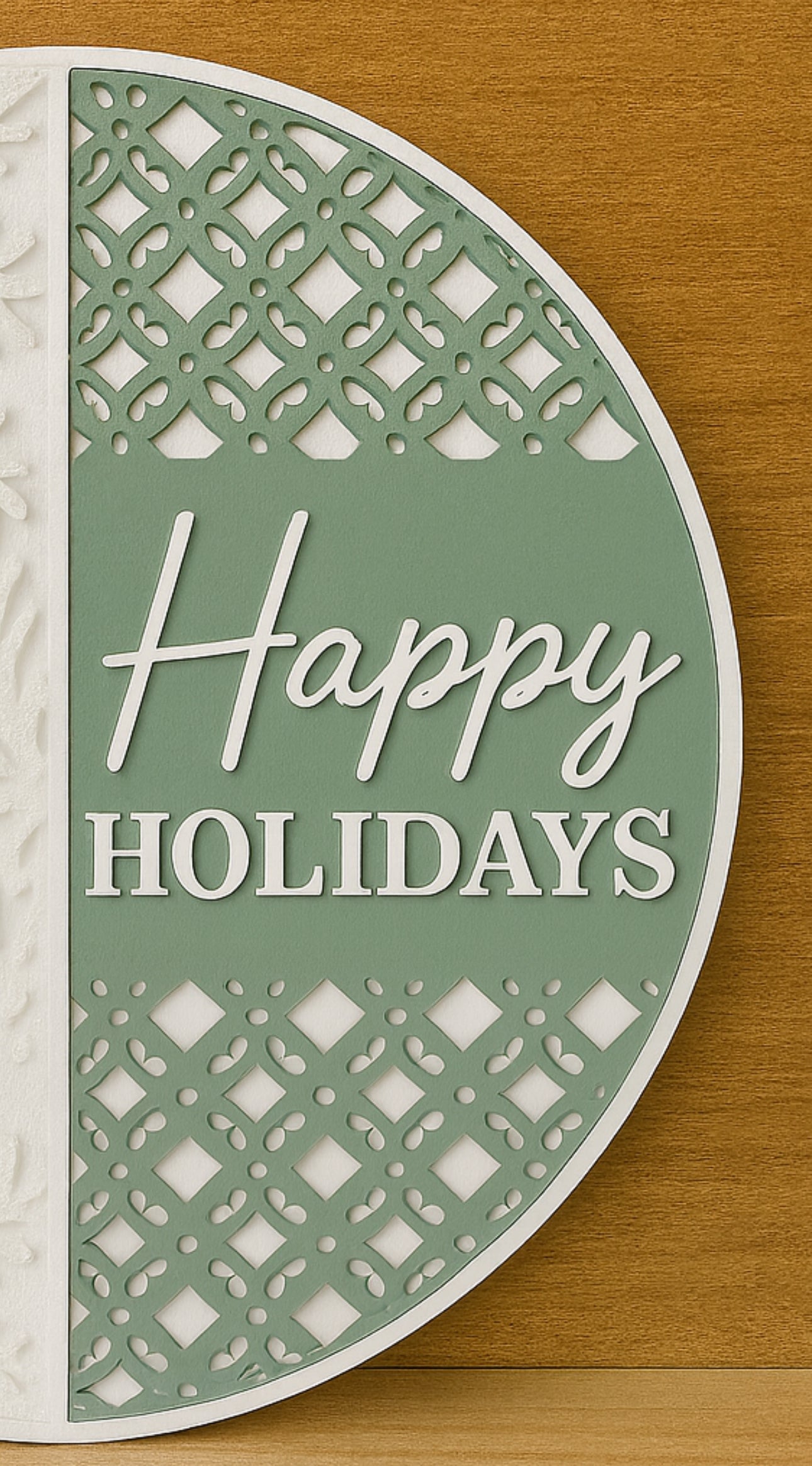 Rustic Layered Wood “Happy Holidays” Door Sign – Farmhouse Christmas Hanging Décor